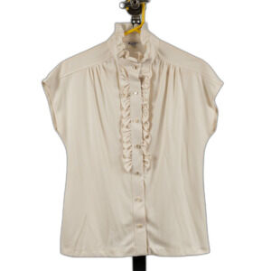 Vintage 70s Mardi Modes ruffle button down blouse size 12
